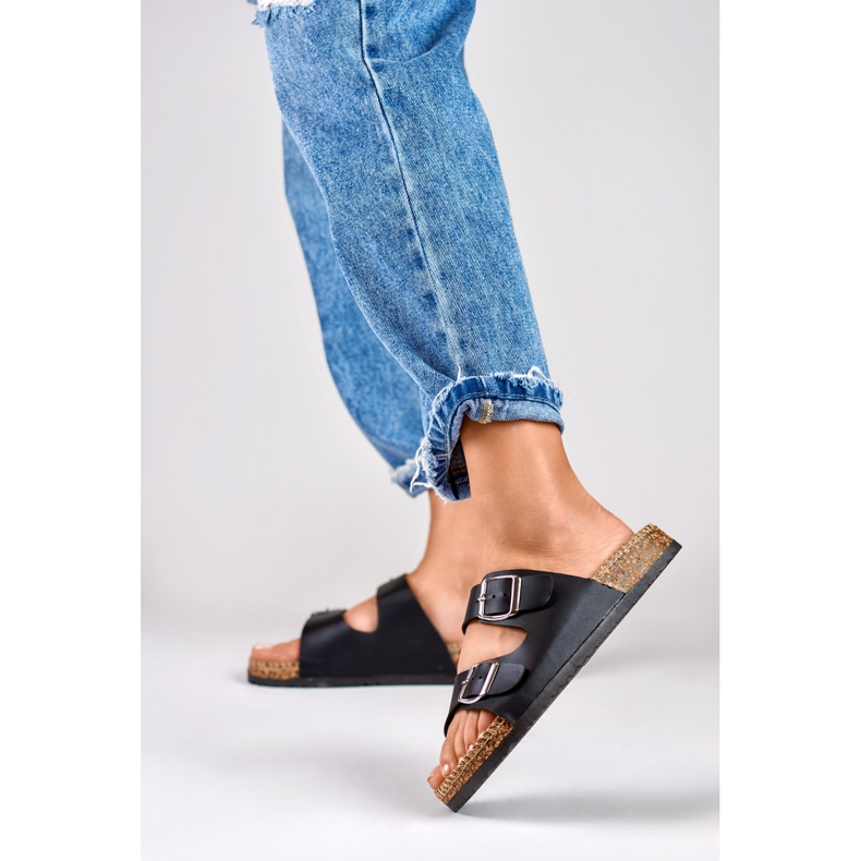 Chaussons femme confortables noirs le noir 2