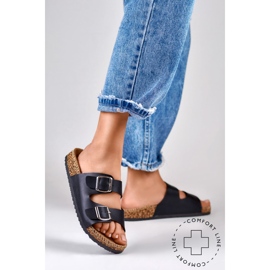 Chaussons femme confortables noirs 1