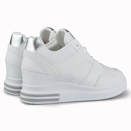 Baskets compensées blanches femme 2