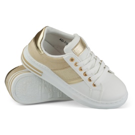Baskets casual femme blanches et beiges 2