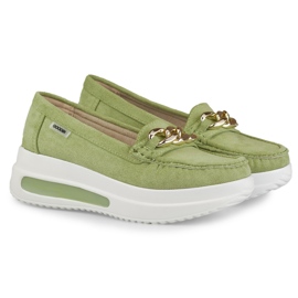 Mocassins pour femmes vert clair sur la plate-forme 4