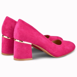 Escarpins fushia à bout rond rose 2