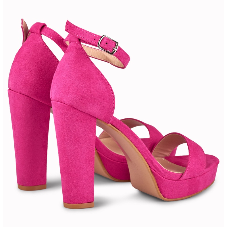 Sandales hautes fuchsia rose 1
