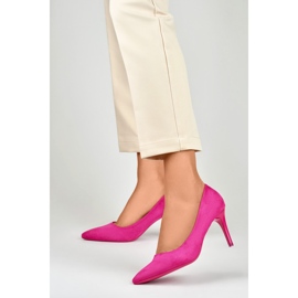 Talons hauts classiques en daim fuchsia rose 3