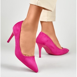 Talons hauts classiques en daim fuchsia rose 6