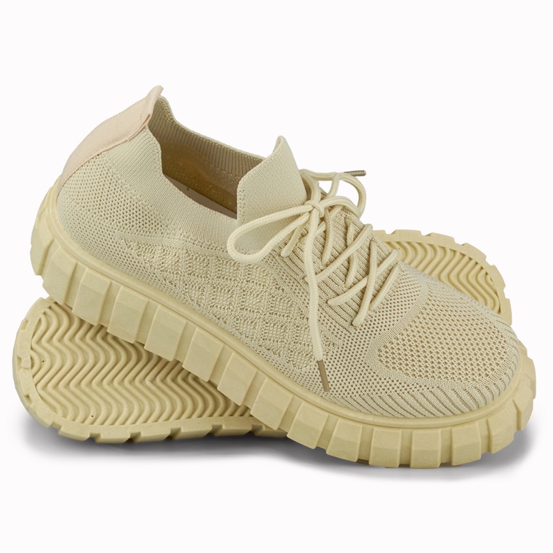 Chaussures de sport femme souples beiges 2
