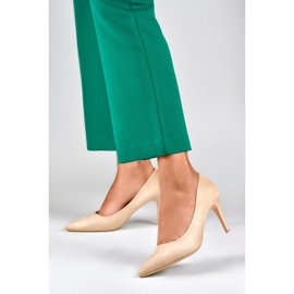 Talons hauts classiques en daim beige 3