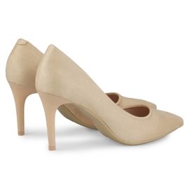 Talons hauts classiques en daim beige 4