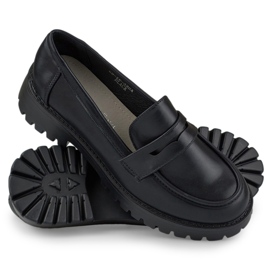 Mocassins noirs en éco-cuir pour femmes le noir 1 Mocassins noirs en éco-cuir pour femmes le noir 1