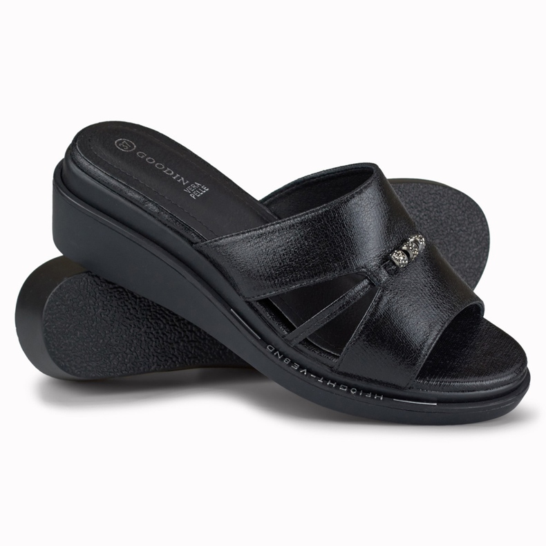 Chaussons compensés confortables et élégants pour femmes le noir 1 Chaussons compensés confortables et élégants pour femmes le noir 1