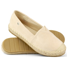 Espadrilles femme en daim beige 2