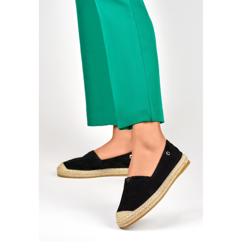 Espadrilles noires en daim pour femmes le noir 2