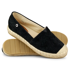 Espadrilles noires en daim pour femmes 1