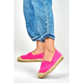 Espadrilles femme en daim rose 3