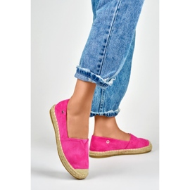 Espadrilles femme en daim rose 4