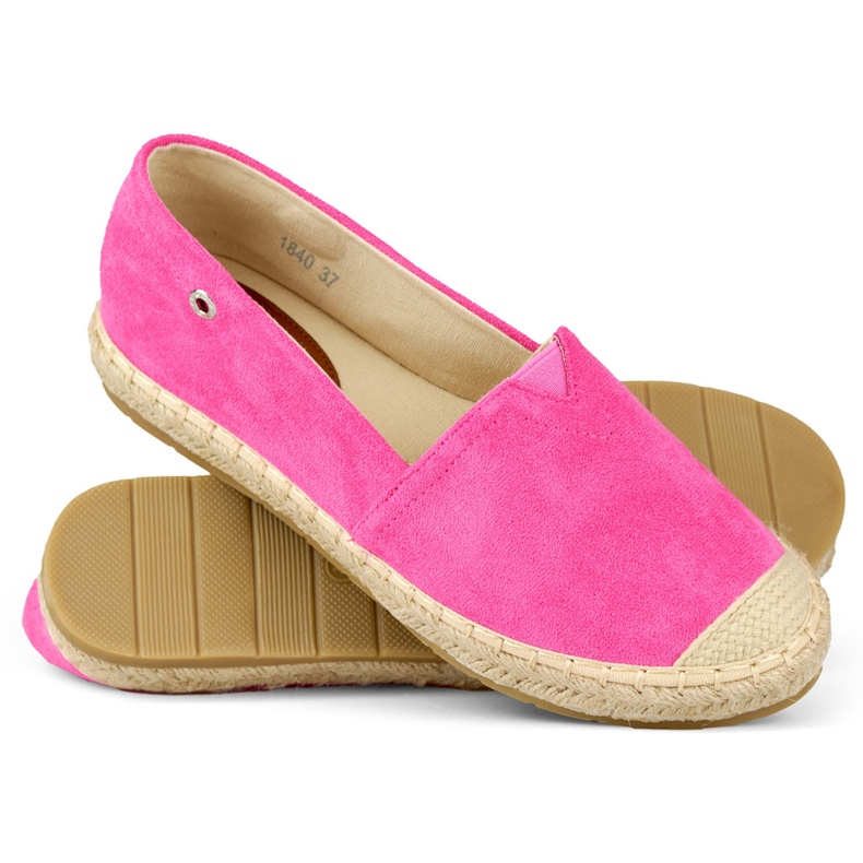 Espadrilles femme en daim rose 1