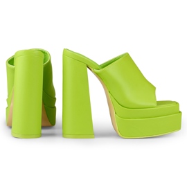 Claquettes vert citron à talons hauts d'Evelyn 5