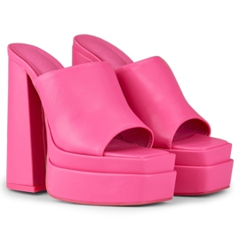 Claquettes roses à talons hauts Evelyn 1