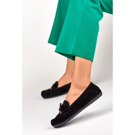 Mocassins confortables noirs à nœud le noir 2