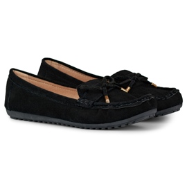 Mocassins confortables noirs à nœud le noir 1