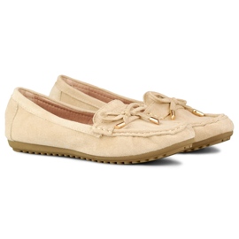Mocassins confortables beiges à nœud 1