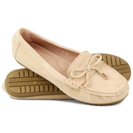 Mocassins confortables beiges à nœud 2