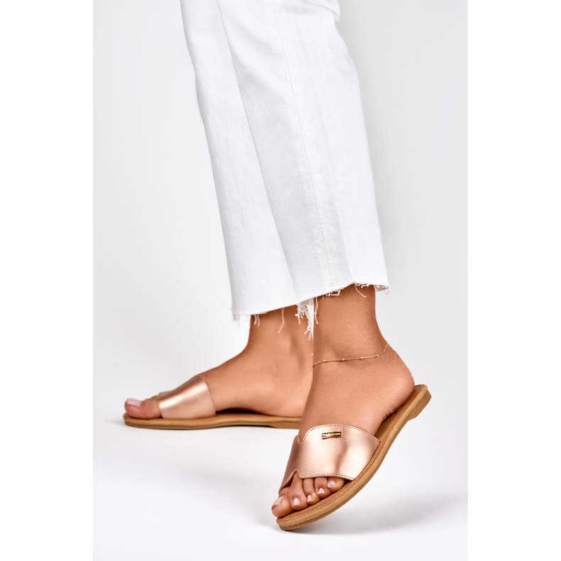 Chaussons plats femme Denly classiques doré 2