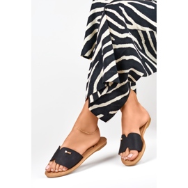 Chaussons plats femme Denly classiques noir 1