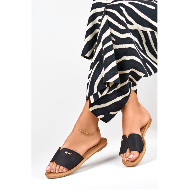 Chaussons plats femme Denly classiques noir 1