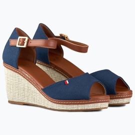 Sandales compensées bleu marine pour femme de Tomm 1