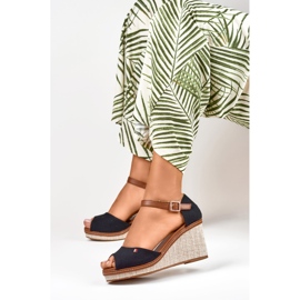 Sandales compensées noires pour femmes de Tomm 1