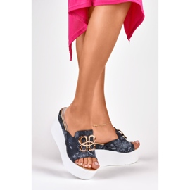 Sandales compensées noires pour femmes Noir le noir 5