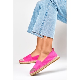 Espadrilles roses pour femme à bout pailleté 1 Espadrilles roses pour femme à bout pailleté 1