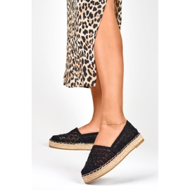 Espadrilles noires en dentelle pour femme le noir 2