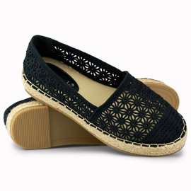 Espadrilles noires en dentelle pour femme le noir 1 Espadrilles noires en dentelle pour femme le noir 1