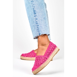 Espadrilles roses en dentelle pour femme 2