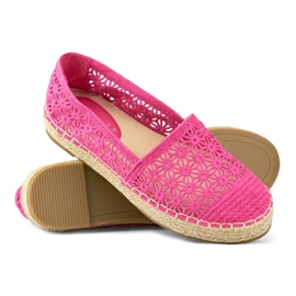 Espadrilles roses en dentelle pour femme 1