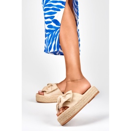 Espadrilles beiges à nœud 2