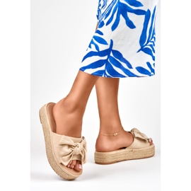 Espadrilles beiges à nœud 3