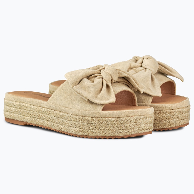 Espadrilles beiges à nœud 1