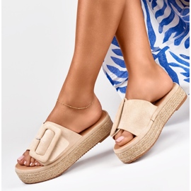 Espadrilles femme en daim beige 6
