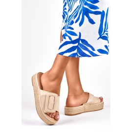 Espadrilles femme en daim beige 4
