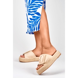 Espadrilles femme en daim beige 3
