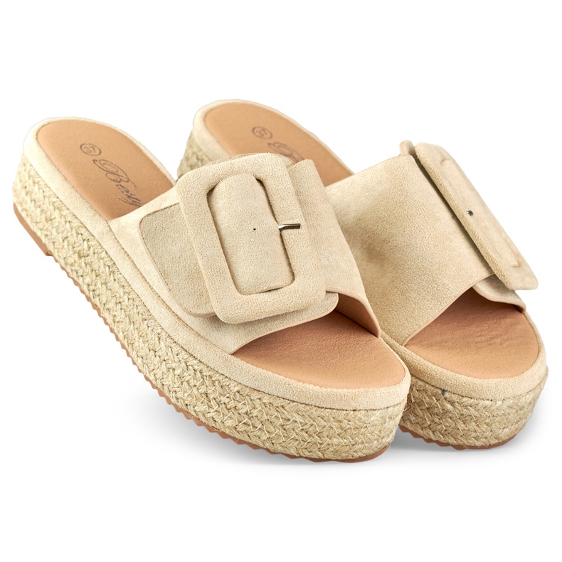 Espadrilles femme en daim beige 1