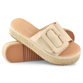 Espadrilles femme en daim beige 5