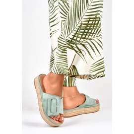 Espadrilles femme en daim turquoise bleu 5