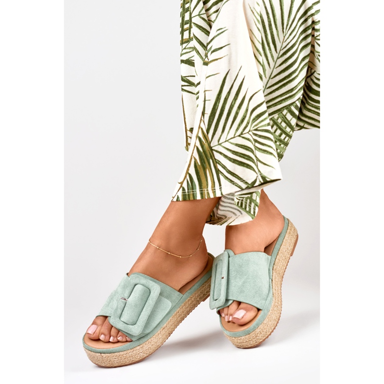 Espadrilles femme en daim turquoise bleu 1