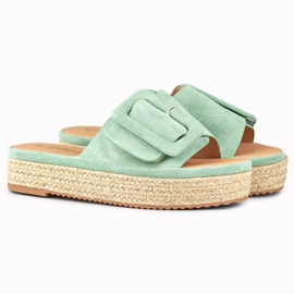 Espadrilles femme en daim turquoise bleu 2