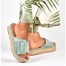 Espadrilles femme en daim turquoise bleu 6
