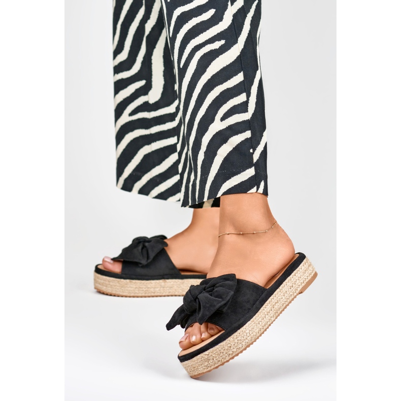 Espadrilles noires à nœud le noir 2